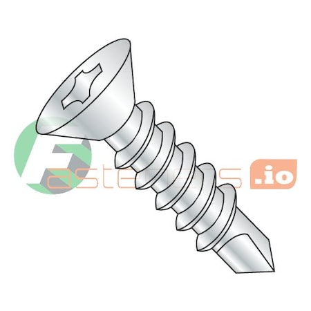 Newport Fasteners Self-Drilling Screw, #12 x 1/2 in, Zinc Plated Steel Flat Head Phillips Drive, 5000 PK 880031